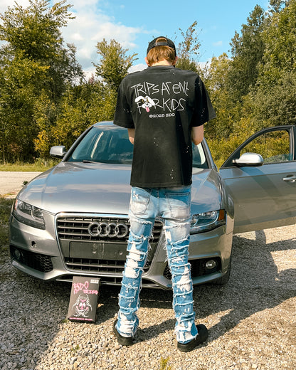 "Tripp'd Out" Hand Distressed Paint Splatter Tee
